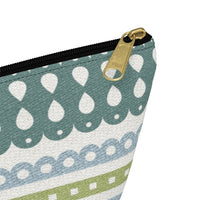 Ribbon Candy Accessory Pouch w T-bottom in Green